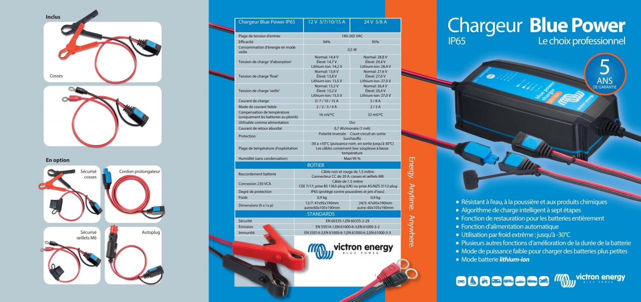 Plaquette Chargeur  Victron blue power IP65 2015  p1