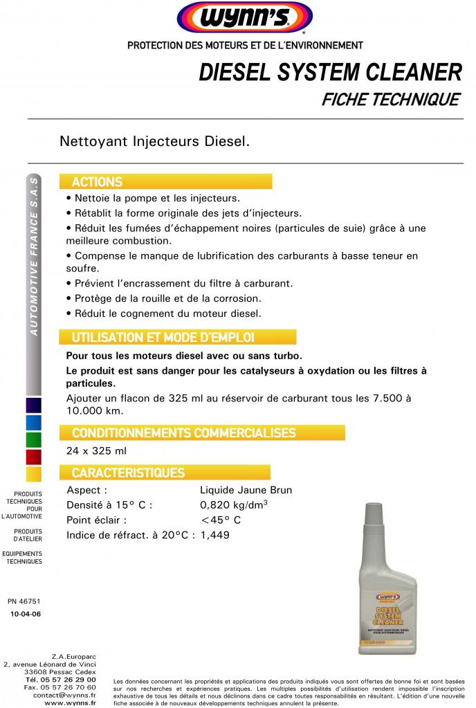 Nettoyant injecteurs diesel