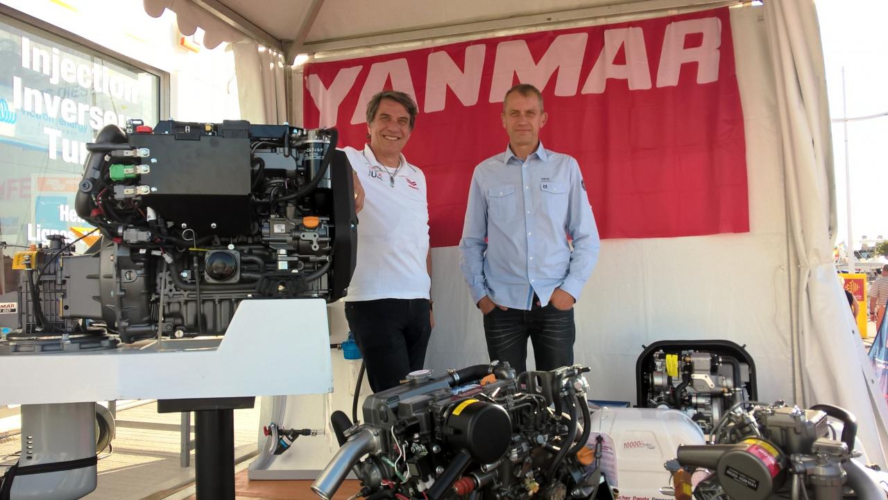 Stand Yanmar et Atef Moteurs et Bateaux à Port camargue Thierry Berest et Jean régis Salle